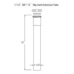 PTB0010 1-1/2" OD * 12" Slip Joint Extension Brass Tube